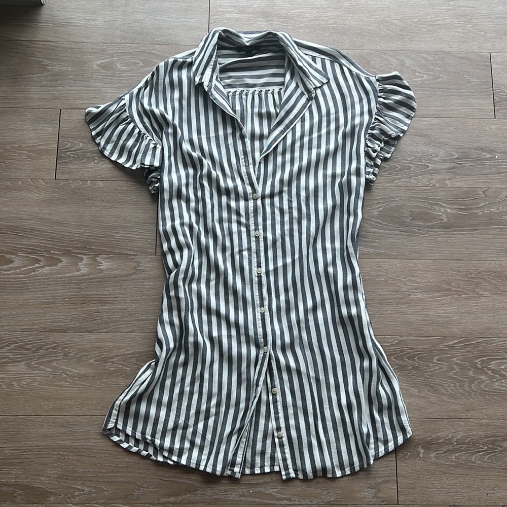 Madewell Button Front Striped Dress